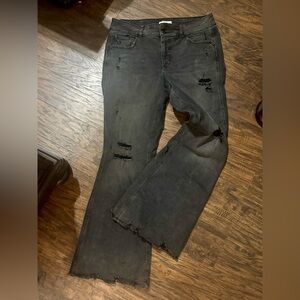 Maurice’s black distressed Women's flare Jeans. Size 16